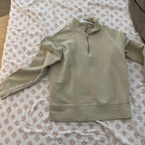 Zara quarter zip long sleeve Tan shirt